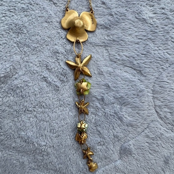 NWT Pilgrim Floral Summer Flower Long Necklace & Bracelet Set with Gold Hardware - Picture 8 of 15
